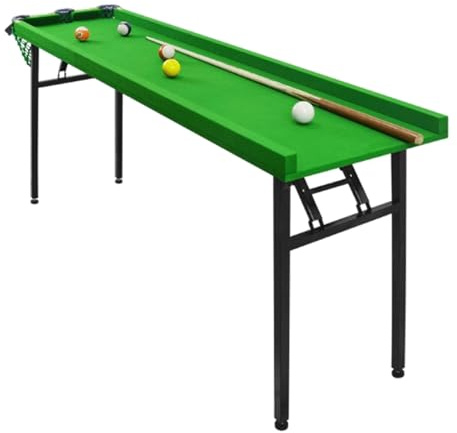 Klappbarer Billardtisch Mit Taschen Und Eisenbeinen, 5-Punkte-Trainingstisch for Zuhause, Kompaktes Übungsgerät for Drinnen(B,2m)