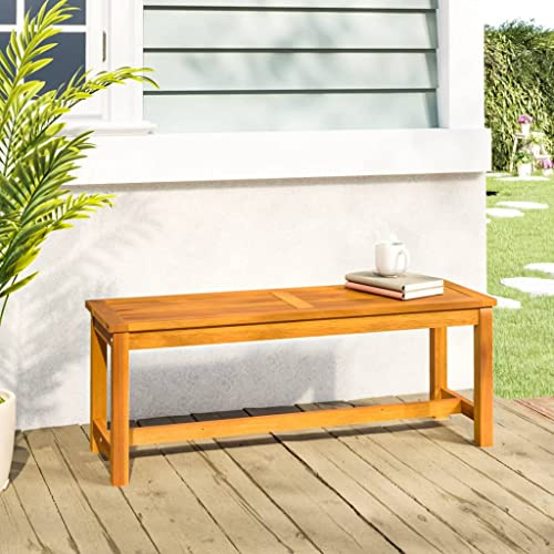 Teenpull Gartenbank Massivholz Akazie 110x35x45 cm, robuste Sitzbank für Garten, Terrasse, Balkon, wetterfest, für Außenbereich