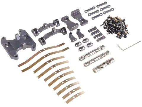 PLOQAZEH RC Repairs Models For WPL B16 B36 1/16 Metal Balance Chassis Board Seesaw For Spring Plate Drive Shaft RC Car Upgrade Parts Modified Accessories(Titanium)