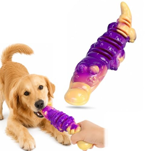 TCETCY Unzerstörbares Kauspielzeug für Hunde Langlebiges Hundespielzeug | Unzerstörbar Nylon Kauspielzeug Hund Robustes Spielzeug, mit Erdnussbutter-Rille, für Mittelgroße & Große Hunde