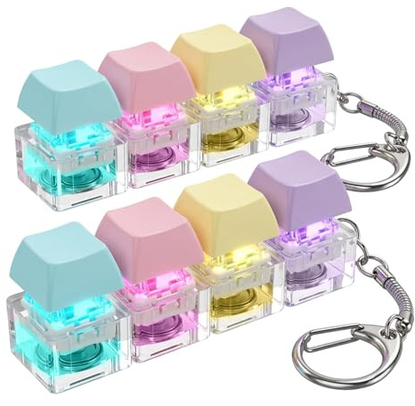 2PCS Clicker Fidget Toy, Clicky Keyboard Fidget Toys Light Up | Portable Mini Keyboard Fidget Toys for Clickee Stress Relief for Women Men Adults Decompression Gift (1)