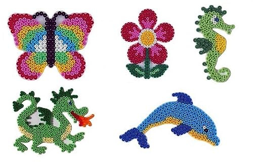 Midi Stiftplatten Set 19 - für Midi Bügelperlen (Drache,Delphin,Seepferd,Blume,Schmetterling)