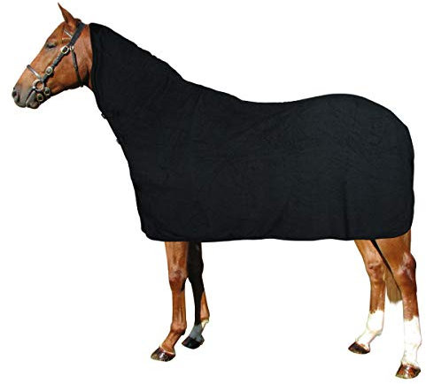 Tecno, Couverture éponge en tissu haute, utile pour protéger le cheval des sauts de température, de la pluie et des insectes, noir 135 cm