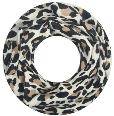 Majea Damen Loop Schal Schlauchschal Halstuch (880021) (schwarz 13)