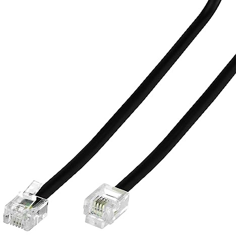RJ11 6P4C - Cavo di prolunga modulare per telefono, nero