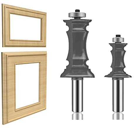 LEATBUY Molding Router Bit Set 1/2-Inch Shank, Woodworking Molding Cutter, Wood Milling Router Bits Drilling Carbide Tool for Door Table Cabinet Shelve Wall DIY(TR7)