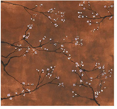 Art for the Home Papier Peint panoramique Cerisiers Japonais 300 x 280cm Cuivre | Revêtement Mural, Tapisserie, Panneau Mural Décoratif | pour Salon, Chambre, entrée Facile à Poser et à enlever