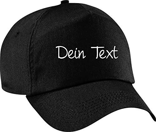 Shirtinstyle Basecap, mit deinem Wunschtext veredelt, Mütze Kappe Hut Cap, Farbe Schwarz