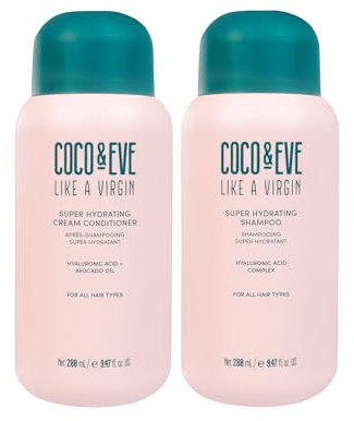 Coco & Eve Like A Virgin Shampoo & Conditioner Bundle Kit - Natural, Sulfate free Hair Care with Argan Oil, Coconut and Avocado Oil | For Dry Damaged, Color Treated Hair | Anti Frizz