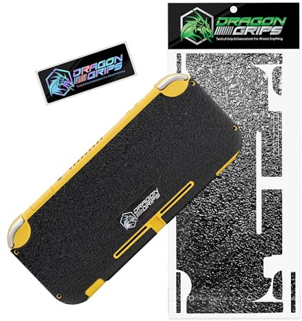 Dragon Grips Poignée de manette Nintendo Switch Lite, texture caoutchoutée noire de qualité militaire, compatible avec les accessoires Nintendo Switch Lite Grip, résistante à la transpiration pour