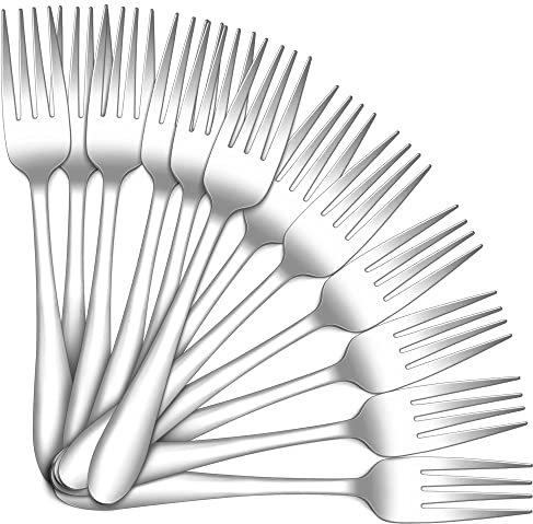 Gabeln 12 Stück, Joyfair Edelstahl Große Tafelgabeln Menügabeln Set, Modernes Gabel Essgabeln Set für Zuhause/Party/Restaurant, Sicher & Ungiftig, Hochglanzpoliert & Spülmaschinenfest - 19cm