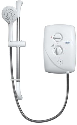 Triton Showers T80 Easi-Fit 10.5kW, Shower Electric, 10.5 kW, White, Electrical Showers, with Showerhead & Anti Twist Hose, Bathroom Showering Unit