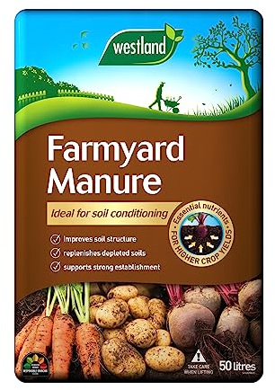 50L Manure Compost Gardening Soils for Outdoor and Indoor Planting, Small to Large Plants Promotes Rooting For Fast Establishment, Blended To Support Plant Health