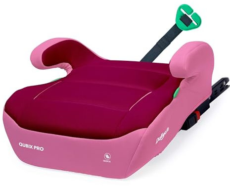 Daliya® QUBIX PRO Kindersitzerhöhung mit ISOFIX | i-SIZE NORM ECE R129 | 125 bis 150 cm | Gurtfix | waschbar | Autositz | Autokindersitz | Kindersitz | Sitzerhöhung (Rosa - Magenta)