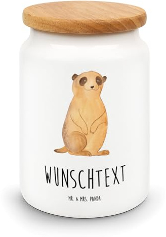 Mr. & Mrs. Panda Personalisierbare Keksdose Erdmännchen - Personalisierte Geschenke, Weltreise, Spruch, Vorratsdose Personalisiert, Afrika, Reisen, Dose mit Namen, Traveling