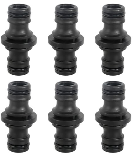 HFDONGL 6 Pezzi Connettori per Tubi a Doppia Spina 1/2 Zoll Connettore per Tubo da Giardino Raccordo Tubo Acqua Giardino Connettore Tubo Acqua Raccordi per Tubi per Un Collegamento Sicuro del Tubo