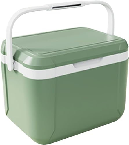 SOYDAN Tragbare 5-Liter-Camping-Kühlbox – Lunchbox mit hartem Eisspeicher – tragbare kleine isolierte Kühlbox mit 6 selbstansaugenden Kühlakkus/261 (Color : Green)
