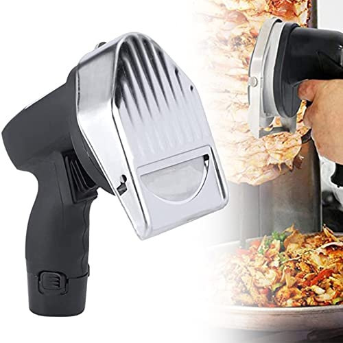 Meat Slicer Machine,Dedicated Turkish Electric Barbecue Electric Kebab Slicer Charging Handheld Doner Kebab Slicer Adjustable Thickness Commercial/Home Barbecue Knife,A (B)