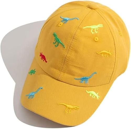Kinder Baseball Cap für Jungen Mädchen Dinosaurier Stickerei Verstellbar Sport Baumwolle Kappe Sonnenhut UV Schutz Basecap Sommer Herbst Kinder Schirmmütze Golf Cap für 2-6 Jahren Baby Jungen Mädchen