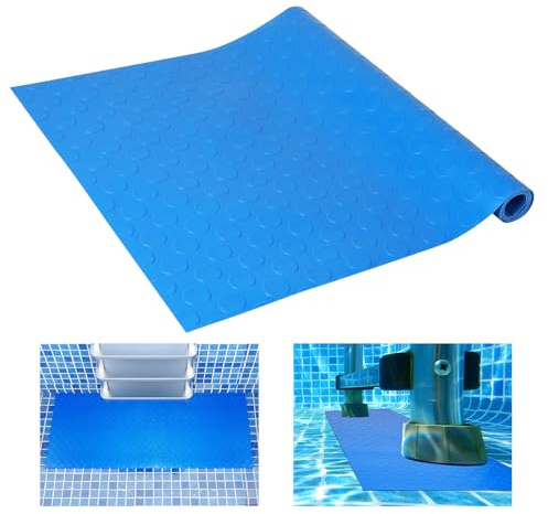 LALAGO Swimming Pool Ladder Mat, 40 x 90 cm, Large Swimming Ladder Mat, Pool Ladder Mat with Non-Slip Texture, Non-Slip Step Mat, Pool Underlay for Stairs, Ladders, Step Ladder (Round)