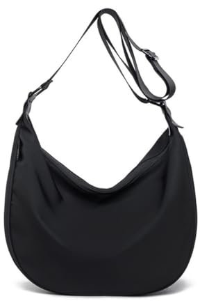 LENAOBEN Crossbody Moon Bag aus Ocean Impact Plastic | Halbmond Handtasche Wasserabweisend | Stylische Umhängetasche mit verstellbarem Gurt (Large)