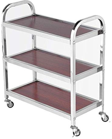 SLGGPJBU 3 Tier Clearing Trolley, Large Serving Hairdresser Rolling Storage Rack Cart with Locking Wheels, Perfect for Kitchen, Hotels, Restaurants and Care Homes