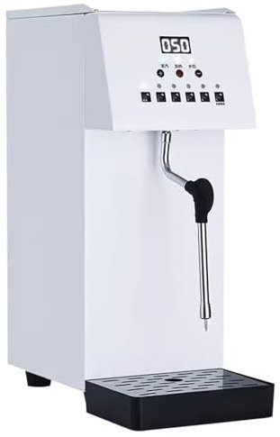 Mousseur à lait commercial, machine à mousser l'eau bouillante à la vapeur automatique de 6 L, avec affichage LED et buse à vapeur à 4 trous, pour magasin de desserts au café et au thé à bulles