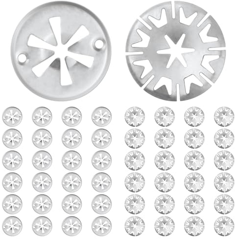 MirraSwit 50 Pcs Rondelle di Bloccaggio in Acciaio, 30mm Rondelle a Stella di Bloccaggio, Clip di Fissaggio Sotto Copertura Motore per Auto Varie (Due Stili)