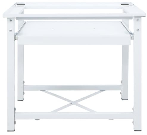 AUVYI Waschmaschine Sockel Untergestell Weiß 60x56,5x53,5 cm Kühlschrank und Trockenmaschinen Sockel Tragfähigkeit 100 Kg mit Rutschfesten Pads Waschmaschinenzubehör Stahl
