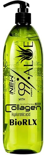 BioRLX 99% Aloe Vera Gel with Collagen and Hyaluronic Acid (Pump bottle, 8.5 fl.oz)