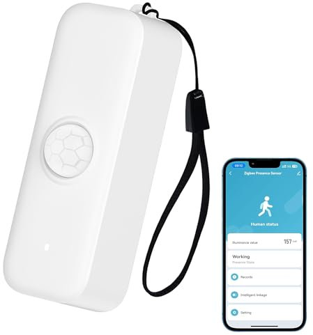 Sensor de Movimiento Inteligente, Sensor de Movimiento WiFi PIR para Sistema de Alarma, con monitoreo Remoto de Aplicaciones, activación de Luces y escenas, Compatible con Alexa.1PCS