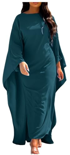 Vhersily 2025 Angebote - Muslimisches Hochzeitskleid aus weißem Satin für Frauen Hijab Frauen Muslim Baumwolle Kleider Und Schleier Lässiger Kaftan für Abaya