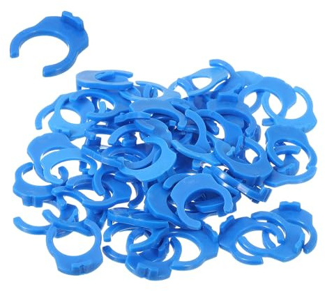 QUARKZMAN 120 Piezas de Clip de Bloqueo de 3/8 Pulgadas Azul | para Sistemas de Filtración de Agua RO Tubo de Conexión Rápida Abrazaderas de Bloqueo Piezas de Repuesto