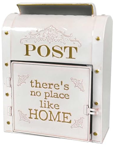 YCYRF Boite a Lettre Murale pour Extérieur de Grande Capacité de la Maison, Boîte aux Lettres de Porte en Métal de Style Européen et Américain Vintage, 26x12x35cm Rose