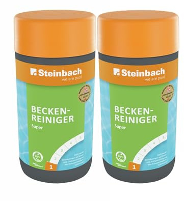 STEINBACH Beckenreiniger Super 2 l | starker Pool-Grundreiniger gegen Kalk, Rost & Schmutz | für Folien- & Fliesenbecken | saurer Reiniger für Frühjahrsreinigung & Saisonstart