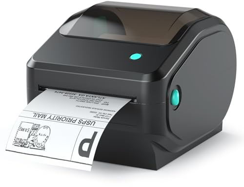 Bisofice DHL Imprimante thermique 4 x 6 étiquettes d'expédition Imprimante d'étiquettes avec grande capacité, USB/Bluetooth (mobile), étiquettes d'expédition pour étiquettes