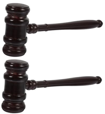 SUPVOX 2pièces Marteau De Commissaire-priseur Bois Maillet pour Jeu De Rôle Accessoire De Salle Audience Lot de Marteaux