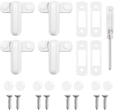 ​​5PCS Window Locks for UPVC Windows, Door Latch, Window Lock, with Screwdriver Set, Suitable for UPVC/PVC Doors and Windows and Household Security (White)​