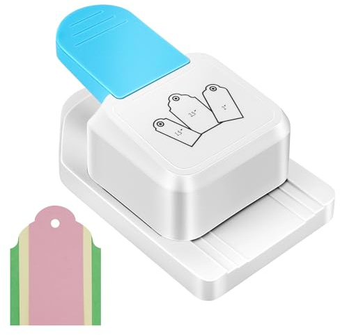 Etikettenstanzer 3 In 1 aus ABS Eckenstanzer für 1.5in, 2 In, 2.5in, Papierstanzer mit Handhaben Tragbar Kreativ Interessant Motivstanzer für Diy, Grußkarten, Dekoration, Geschenke, Anhänger
