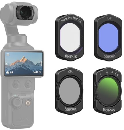 SMALLRIG Magnetic ND & CPL & Effect & LPR Filter Set for DJI Osmo Pocket 4/3-4 Pack CPL 1/4 Black Diffusion Variable ND2-32 Natural Light Filters Accessories, HD Optical Glass Multi-Coated - 5833