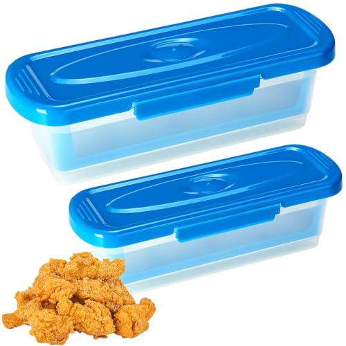 Set di ciotole per impanare – 2 pezzi per impanare pollo con coperchio, contenitore per pastella senza sporcare per di pollo, anelli di cipolla e verdure, strumento di preparazione da cucina per