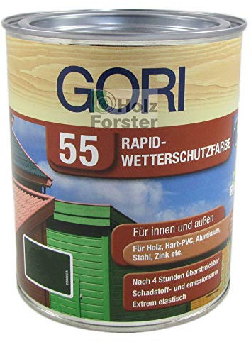0,75 Liter Gori 55 Rapid Wetterschutzfarbe Schneeweiss