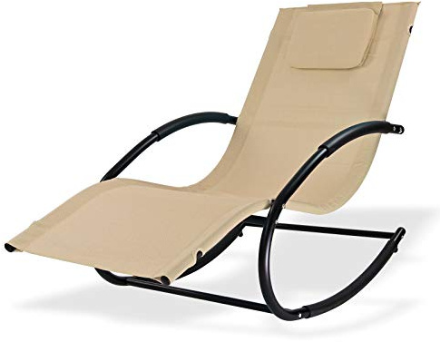 DEMA Sonnenliege Swing – Relaxliege, Gartenliege, Liegestuhl, Schaukelliege – robust, komfortabel, langlebig – für Terrasse, Balkon, Garten, Outdoor, Entspannung, Natur, Freizeit