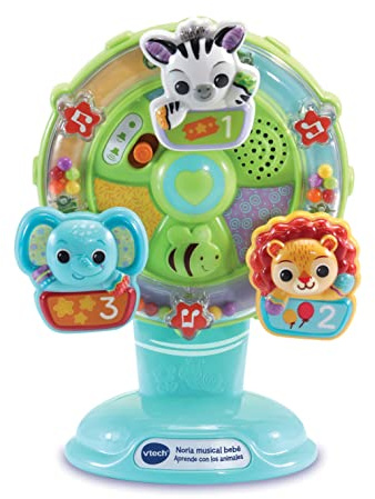 VTech-Baby Noria Musical Aprende con los Animales, Juguete Educativo para la Trona, Regalo para bebés +6 Meses, Incluye Ventosa, Versión ESP