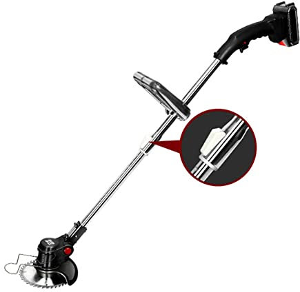 Q-FFL Cortabordes Eléctrico, Rango de Ajuste de Altura 1-30 cm, Desbrozadora Eléctrica Inalámbrica, Interruptor de Control Doble, 3 Tipos de Cuchillas, Recortadora de Césped