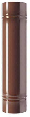 La zappa Tubo in lamiera di acciaio smaltato porcellanato da interno per stufa a legna (Ø100 mm/50 cm, Marrone)