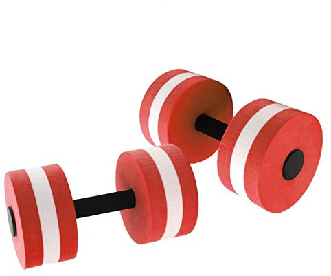 Zerodis Eva-Schaum Hantel Set Übungshantel Wasserhanteln Schwimmhantel Wasser Schwimmhantel Yoga Übung Wasserhantel 2er Set Schaumstoff für Mann Frauen (Rot)