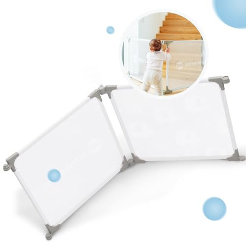 BabybeFun Laufstall Baby faltbar - stabil und flexibel - Laufgitter Baby - Kaminschutzgitter - Absperrgitter - Playpen für Babys und Kleinkinder - sicherster Laufstall für sorgenfreie Eltern