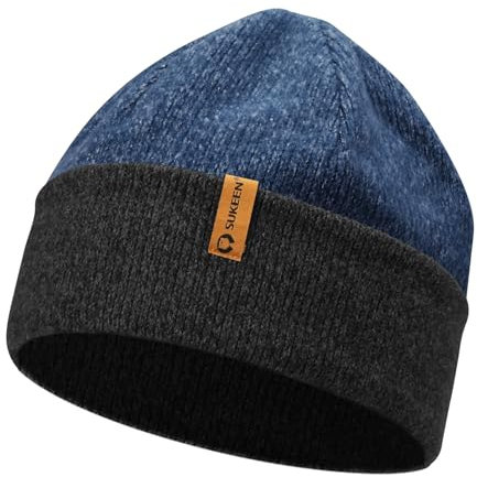 Sukeen Unisex Beanie-Mtze, Strickmütze Herren Damen, Wintermütze Strickmütze, Cuffed Hats Weich & Warm, Kopfbedeckung aus Jersey Baumwolle mit Elasthan-Anteil, Einheitsgröße