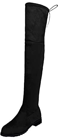 Chanpning Damen Winterstiefeletten Boots Damen Schwarz Gefüttert Winter Stifel Damen Frau Schneeschuhe Damen 39 Herbst Winter Stiefel Schneestiefel Herbst Flache Wildleder Retro Winter Stiefeletten